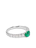 ROSEKEY bague en or blanc 18ct sertie d'émeraude - Argent