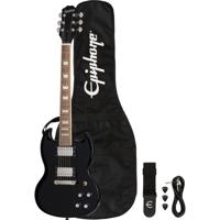 Epiphone Power Players SG Dark Matter Ebony 7/8 elektrische gitaar met gigbag, strap, kabel en plectrums - thumbnail