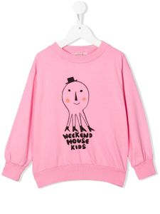 Weekend House Kids. sweat à logo imprimé à manches longues - Rose