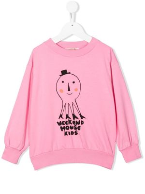 Weekend House Kids. sweat à logo imprimé à manches longues - Rose