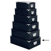 5Five Opbergdoos/box - donkerblauw - L48 x B33.5 x H16 cm - Stevig karton - Bluebox - Opbergbox - thumbnail