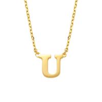 Minimalistische letter ketting - 14K GOUD - Goud - U