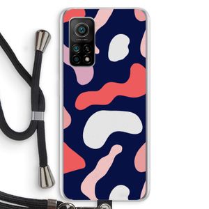 Memphis Shapes Pink: Xiaomi Mi 10T 5G Transparant Hoesje met koord
