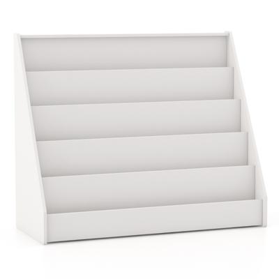 Kinderboekenkast met 5 Niveaus Staande Boekenkast Kleine Tijdschriftenhouder met Anti-kantelbeveiliging