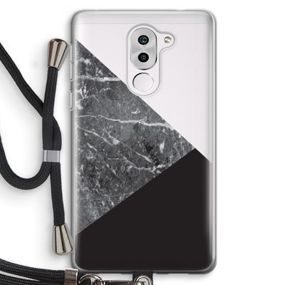 Combinatie marmer: Honor 6X Transparant Hoesje met koord