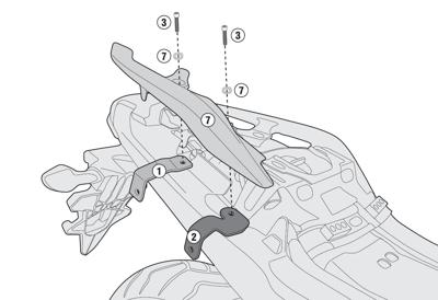 GIVI Extra aanbouwkit, Motorspecifieke bagage, 1146KIT