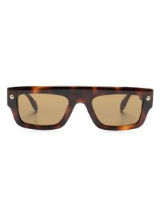 Alexander McQueen Eyewear lunettes de soleil Spike Studs à monture rectangulaire - Marron