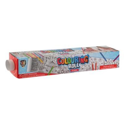 Creative Craft Group Kleurrol met print en 6 kleurpotloden, 250x42cm