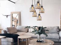 Hanglamp FIDJI 5 lampen zwart