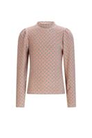 NoNo winter jersey t-shirt meisjes - groen - Koss - AOP, rib