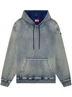 Diesel hoodie D-UM-RIB en jean - Bleu