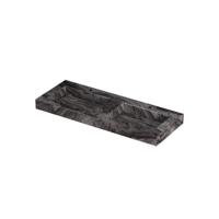 INK Pitch Wastafel keramische slab bak dubbel met drain en front en side skirts 2 kraangaten 120x45x9 Venice brown glossy