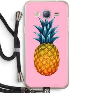 Grote ananas: Samsung Galaxy J3 (2016) Transparant Hoesje met koord