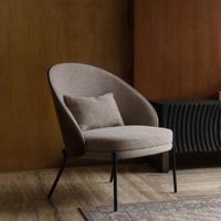 Dutchbone Fauteuil Rodin Essenhout en stof - Beige - thumbnail