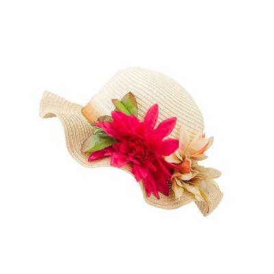 Zon hoeden zomer hoeden bloem grote Dakransjes stro strand GLB stro hoed (beige)