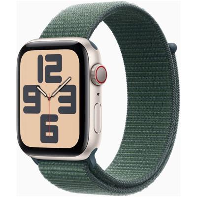 AppleWatch SE GPS + Cellular 40mm Aluminium Case met Lake Green Sport Loop Smartwatch Grijs
