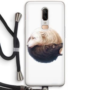 Yin Yang Wolves: OnePlus 6 Transparant Hoesje met koord