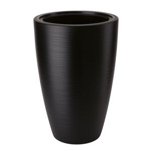 Form Plastic Plantenpot/bloempot Gobi - kunststof - zwart - D40 x H58 cm - met binnenpot