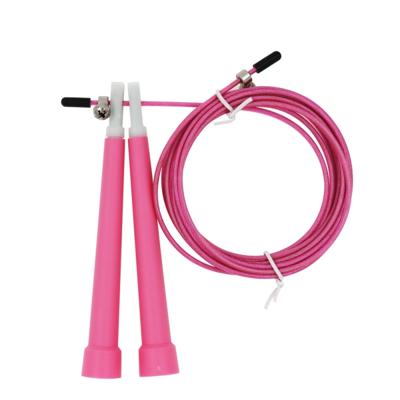 Staaldraad skipping overslaan verstelbare fitness sprong touw lengte: 3m (roze)