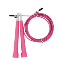 Staaldraad skipping overslaan verstelbare fitness sprong touw lengte: 3m (roze)