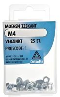 Moer zeskant m4 verz 25st - Deltafix