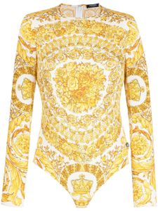 Versace body à imprimé Barocco - Blanc