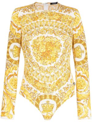 Versace body à imprimé Barocco - Blanc