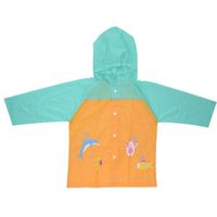 Free And Easy Regenjas Junior Polyester Oranje/turquoise Maat Xs - thumbnail