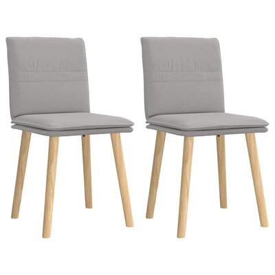 Eetkamerstoelen 2 st stof wolk grijs