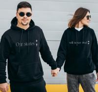 Couple hoodies 'Ons verhaal' 'Eindigt nooit'