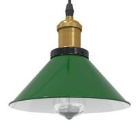 Hanglamp in hoogte verstelbaar E27 22 cm metaal glanzend groen Hanglamp in hoogte verstelbaar E27 22 cm metaal glanzend groen