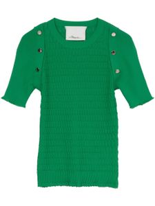 3.1 Phillip Lim haut en maille alvéolée à col rond - Vert