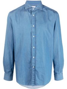 Brunello Cucinelli chemise en jean à col italien - Bleu