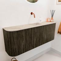 Toiletmeubel Mondiaz Joya Dlux | 113.2 cm | Meubelkleur Shadow | Faye wastafel Frappe Wasbak Midden | Zonder kraangat(en)