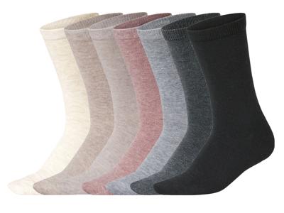 esmara Set van 7 paar sokken (Beige/lichtroze/grijs, 35-38)