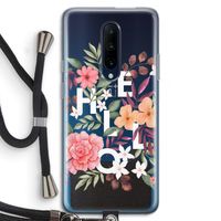 Hello in flowers: OnePlus 7 Pro Transparant Hoesje met koord