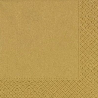 60x Kerst servetten goud unikleur 33 x 33 cm
