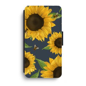 Sunflower and bees: iPhone XR Flip Hoesje