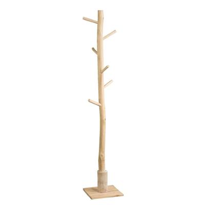 Leen Bakker - Staande Kapstok Lisa - Naturel - Teakhout - Beige - B180 Cm