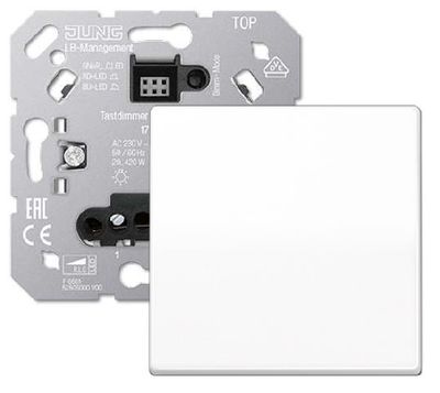 Jung drukdimmer met drukknop 420W tronic 1711DE AS500 wit