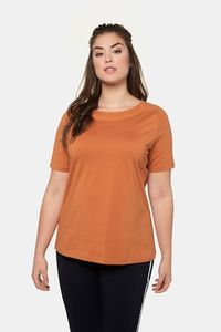 Ulla Popken Shirt, boothals, pima cotton, korte mouwen - Grote Maten