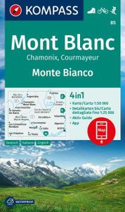 Wandelkaart 85 Mont Blanc - Monte Bianco | Kompass