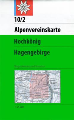 Wandelkaart 10/2 Alpenvereinskarte Hochkönig / Hagengebirge weg+ski | Alpenverein