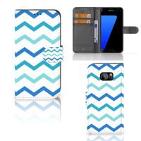 Samsung Galaxy S7 Edge | Telefoon Hoesje | Zigzag Blauw