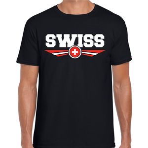 Zwitserland / Switzerland landen t-shirt zwart heren