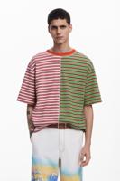 Gestreept T-shirt met korte mouwen - GREEN - M