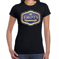 Boerenprotest shirt Trots op de boer t-shirt zwart dames - thumbnail