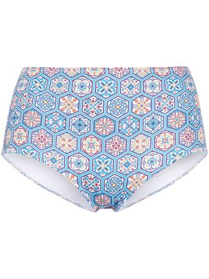 Solid & Striped bas de bikini à imprimé géométrique - Bleu