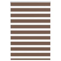 VidaXL Zebra rolgordijn 110x150 cm stofbreedte 105,9cm polyester bruin