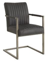 Industriële eetkamerstoel Ferro met leuning antraciet - thumbnail